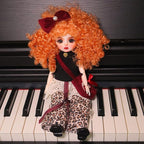 Original 1/6 Scale Anime Doll with Hand-Painted Face, Unique Cute Collectible Ball-Jointed Doll with Removable Outfit, 30cm Art Figure for Christmas & Birthday Gifts (Ruby)