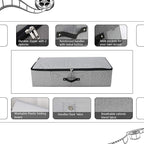 Omygarden 2PCS Foldable Under Bed Storage Container with Plastic Support Liner, Handles, Zipper lid, Sweater Pillow Blankets ClothesStorage Organizer for Bedroom and Closet, 29×15×7inch, Dark Grey