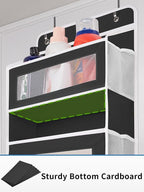 JARLINK 2 Pack Over The Door Organizer Storage, 5 Shelf Hanging Door Organizer with 5 Large Capacity Pockets, Anti Tilt 44 lb Load Behind Door Storage for Bedroom, Bathroom, Pantry, Nursery, (Black)