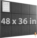 MaxGear Large Cork Board for Wall 48" x 36" Dark Gray Bulletin Board, 12 Pack Felt Wall Tiles with Pushpins, Cork Boards for Office Pin Board Tack Board for Photo Meno Decor