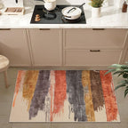 Ciicool Modern Abstract Area Rug 2x3 Washable Small Entryway Rug, Non-Slip Low Pile Throw Rugs, Foldable Kitchen Bathroom Rugs, Red Yellow Grey Floor Carpet for Entrance Bedroom Indoor Doormat