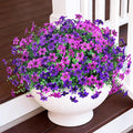 Artificial Flowers for Outdoor Faux Flower Spring Decoration, 12 Bundles Fake Plants Silk Daisy Bulk UV Resistant Realistic for Outside Porch Patio Balcony Planter Yard Garden Home Decor(Purple)