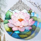 Lotus Stained Glass Orament - Christmas Ornament - Christmas Decorations for Tree - Holiday Present ldeas - Gift Exchange