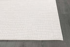 Modern Micro Loop Indoor Area Rugs for Living Room Bedroom Kitchen Geometric Pebble White 4x6 Luxury Durable Low and High Pile Non-Shedding Stain Resistant Soft Area Carpet 4 x 6