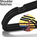 Home-it Premium Velvet Hangers 50 Pack - Heavy Duty Ultra Thin Black Suit Clothes Hangers Non Slip for Closet, Shirt Pants, Hook Swivel 360
