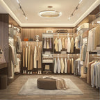 8FT Hanging Closet System, 96 Inch Closet Organizer System with Hanging Rod, Walk In Mounted Closet System, Built-In Clothes Garment Rack with 3 Shelving Towers(Can Be Cut To Fit), Grey