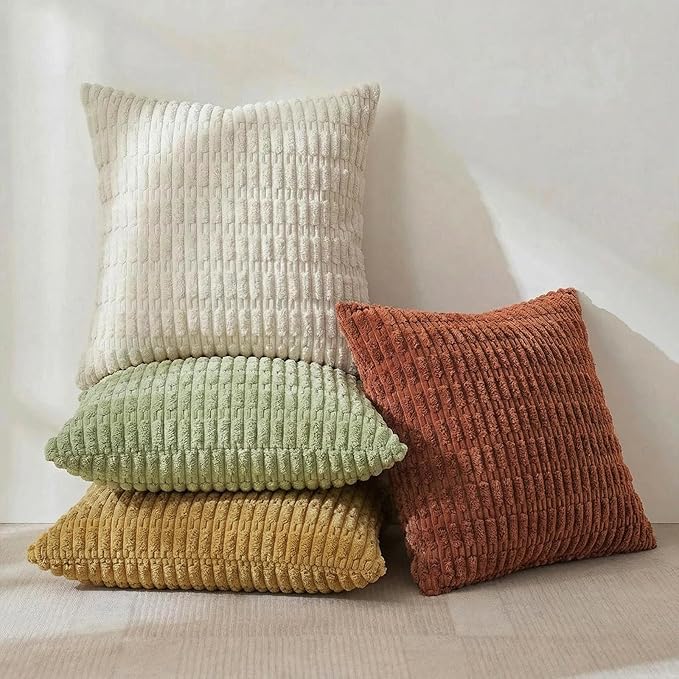 Fancy Homi 4 Packs Decorative Throw Pillow Covers for Living Room Couch Bed, Modern Farmhouse Boho Home Décor Accent Cushion Case, 14" x 14", Fall