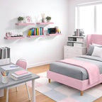Sorbus Floating Shelves for Wall – 16 Inch Floating Shelf for Kitchen, Bedroom, Living Room, Bathroom, Home & Wall Decor - Mounted Bathroom Shelves with Invisible Brackets (Soft Pink, 5 Pack)