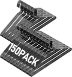 SPECILITE Wire Metal Clothes Hangers Bulk 150 Pack for Standard Size Suits, Coats, Shirts, Pants, Skirts, Space Saving, Non Slip,16 Inch 12 Gauge Ultra Thin, Black