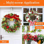 12 in Wreath-Hangers for Front Door,Door-Wreath-Hanger-Clear Over The Door Hooks,2 Pack Non-Scratch-Door-Hanger Hook for Easter Christmas Halloween Fall Wreath Decorations,Welcome Sign for Front Door