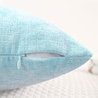 CaliTime Throw Pillow Covers Decorative 16 X 26 Inches Pack of 2 Cozy Chenille Cushion Cases for Couch Sofa Bed Living Room Home Light Blue Grey