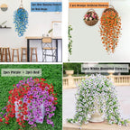 Artificial Hanging Flowers for Outdoors Fake Plants Decoration, 2 Packs Faux Silk Daisy Flower Realistic Outdoor Flowers UV Resistant Porch Patio Window Yard Indoor Spring Decor(Purple)