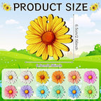 Maitys 36 Pcs Spring Flower Ornaments for Tree Hawaiian Wooden Flower Decorate Wooden Hibiscus Daisy Hanging Decor for Birthday Wedding Baby Shower Themed Summer Holiday Party Decoration (Daisy)
