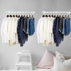 WEBI Clothing Rack Wall Mount,32" Industrial Pipe Clothes Rack for Hanging Clothes,Heavy Duty Iron Garment Rack Bar,Retail Display Clothes Rod for Closet,Laundry Room,White,2 Packs
