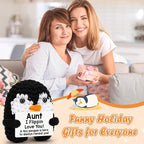 Belatelove Birthday Aunt Gifts from Nephew Niece, Handmade Crochet Penguin Birthday Mother's Day for Auntie Aunt, Funny I Love You Best Auntie Ever Cool Small Easter Decor