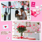 Jutom 54 Pcs Felt Valentine's Day Heart Hanging Ornaments St. Patrick's Day Shamrock Easter Egg Ornaments Heart Shaped Clover Baubles Shamrock Egg Felt Decoration for Holiday Favor (Cute)