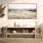 KAIRNE Landscape Canvas Wall Art,Boho Floral Prints Set of 1(20”X40”),Flower Garden Paintings,Wildflower Field Scene Wall Decor,Botanical Art for Living Room Bedroom Kitchen Farmhouse Decor,Framed