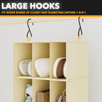 SpaceAid 2 Pack Hanging Closet Organizer and Storage with Dividers, 24 Compartments Hanging Shoe Shelves for Closet, Wardrobe, RV, Garment Rack - Beige