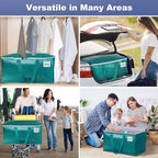 StorageRight Moving Bags-Heavy Duty Moving Boxes, Storage Totes with Zipper, Reinforced Handles and Tag Pocket-Collapsible Moving Supplies for moving, Storage and Travel 93L(Green-6 Pack)