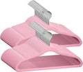 50 Premium Baby Velvet Hangers - 11.8 Inches Non-Slip & Ultra-Slim Baby Hangers for Space-Saving & Children Clothes - 360 Swivel Hook, Strong & Durable Infant & Toddler Clothes Hanger - Pink