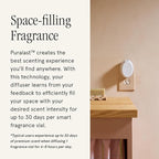 Pura Home Mini Fragrance Diffuser for Small Spaces Adjustable Smart Home Device with LED Light & Automatic Vial Detection - Includes 1 Scent Refill - White Tea no.1