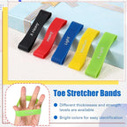 Set of 5 Toe Stretcher Band Separator Spacer Bunion Correction Hallux Valgus Alignment Foot Stretcher Straightener Resistance Loop Yoga Exercise Foot Care with Carry Bag(Multicolor)