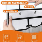 Aheroi 2 Pack 35 Pockets Over Door Shoe Organizer, White, Holds Up to 40 lbs, Mesh Pockets, Foldable, Hanging Shoe Rack