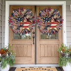 250th Anniversary Patriotic Wreath, 4th of July Wreath for Front Door, Patriotic Wreath Handmade Eagle Wreaths, Memorial Day Home Decoration for Indoor and Outdoor (B)