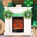 4 PCS Mini St. Patrick's Day Glitter Shamrocks Wreath for Front Door St. Patrick's Day Kitchen Cabinet Wreaths Decorations with Ribbon Small Lucky Green Irish Clover Berry Wreath for Porch Window
