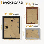 Vittanly 15 Pack Picture Frames Collage Wall Decor, Multi Sizes Including 3pcs 8x10, 6pcs 5x7 and 6pcs 4x6 Photo Frames, Gallery Frame Set for Wall or Tabletop Display, Black, Walnut Brown and Grey