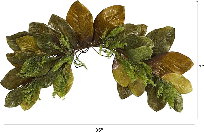 Nearly Natural 35in. Fall Magnolia Leaf Artificial Swag