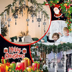 Giegxin 32 Pcs Crystal Christmas Ornaments Crystal Hanging Snowflakes Acrylic Xmas Tree Icicle Drop Decorations with Hooks for Christmas Snow Party Winter (Black)