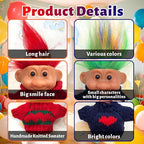 Retro Vintage Lucky Troll Dolls Assorted Hair Colors Chromatic Adorable for Collections, School Project, Arts and Crafts, Party Favors (Black)