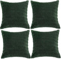 Fancy Homi 4 Packs Decorative Throw Pillow Covers for Living Room Couch Bed, Modern Farmhouse Boho Home Décor Accent Cushion Case, 16" x 16", Forest Green