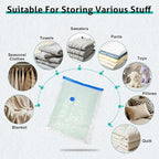 8 Pack Travel Vacuum Storage Bags 4 Size(24/28/32/40 Inch), Portable Vacuum Seal Bags for Clothing Travel with Pump, Space Saver Bag for Luggage Suitcases Clothes Bedding Seasonal Storage