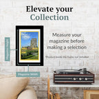 Creative Picture Frames 6.87 x 10 Magazine Frame with Full-Strength Glass, Holds Up To A 1/4" Thick Media with Installed Wall Hangers for Easy Mounting, 8x10 Manhattan Black Frame with White Mat