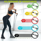 ProsourceFit Single Stackable Resistance Bands with Door Anchor and Exercise Guide, 8-12 LB, Heavy Duty Fitness Tube for Full-Body Exercises and Home Workouts