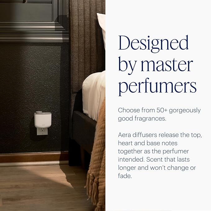 Aera Mini Home Fragrance Diffuser and Mini Beach House Scent Refill Bundle - for Rooms 100-500 Sq Ft - Alexa Compatible, Hypoallergenic, Family and Pet Safe, App Controlled
