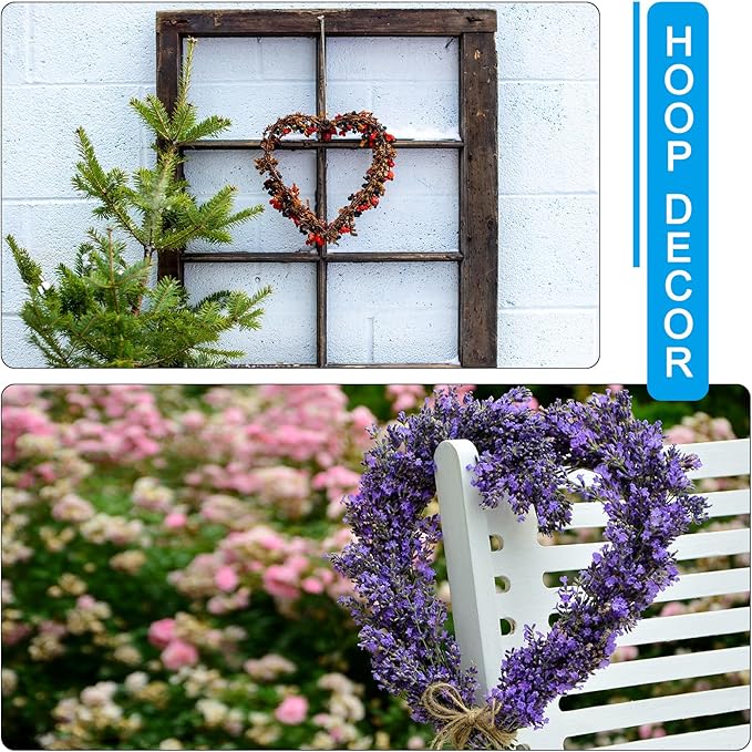 PATIKIL 8 Inch Christmas Wire Wreath Frame, Metal Heart Shape Dream Catcher Rings Macrame Wreath Floral Hoop for Home Car DIY Craft Wedding Wall Hanging Decorations, Black