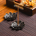 SLKIJDHFB Incense Burner - Lotus Stick Incense Holder 6 Incense Holes with Detachable Ash Catcher 2Pcs