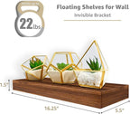 Sorbus Floating Shelves for Wall – 16 Inch Floating Shelf for Kitchen, Bedroom, Living Room, Bathroom, Home & Wall Decor - Mounted Bathroom Shelves with Invisible Brackets (Walnut, 4 Pack)