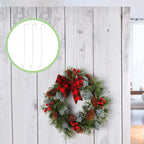 Hotop 15 Inch 4 Pcs Wreath Hangers for Front Door Steel Metal Wreath Doors Hook Over the Door Hanger Indoor or Outdoor for Christmas Halloween Front Decorations Welcome Sign (White)