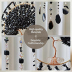 Tree Life Dream Catcher and Sun Catcher, Handmade Healing Crystal Boho Window Hanging for Home Decor, Rainbow Maker Wall Decor, for Women, Housewarming (Black)