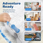 HOUSE DAY 22 Pack Vacuum Storage Bags with Pump,Space Saving Vacuum Seal Bags For Clothing Travel,4 Jumbo/4 Large/4 Medium/4 Small, 4S Roll/2XXS Roll Bags, Hand Pump Included, Sealer Clothes Storage