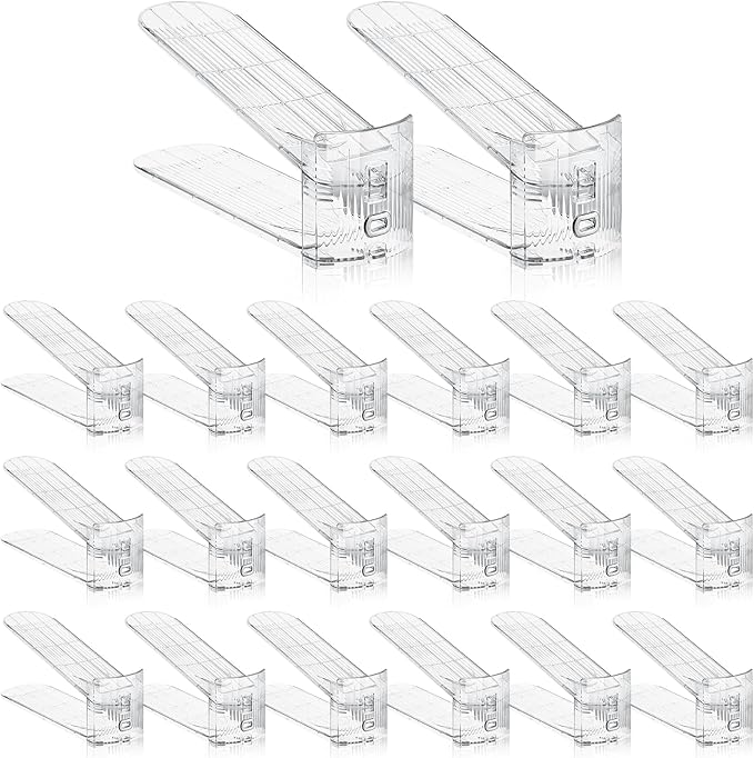 Clear Shoe Slot Organizer, 36 Pack Adjustable Shoe Slots Organizer for Closet Clear Shoe Stackers Shoe Rack Holder Shoes Space Savers for a Pair of Shoes