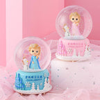 Snow Globe for Kids with Music, VECU 3.14 Inch Little Girl Llluminated Automatic Snow Home Decor for Girls Kids Gift, Musical, Resin/Glass (Large/Pink)