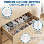 LETGO 8 Pack Drawer Dividers 6" High - Tall Acrylic Drawer Divider for Clothes, 12.3-18" Adjustable Dresser Deep Drawer Dividers,Expandable Dresser Separators for Kitchen Office Baby Clothing (8)