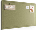 Fluxynara Bulletin Board,35.4" x 23.6" Cork Board Alternative with 12 Safe Removable Adhesive Tabs, Foldable Felt Pin Board for Home Office, Classroom, Bedroom,Entryway for Walls—Olive Green