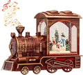 Musical Christmas Snow Globe Lantern Battery Operated with 6 Hour Timer Spinning Water Red Train Singing Lighted Snow Globe Lamp Holiday Decoration Gift(Snowman, 10.6 x 4.3 x 8.3 Inches)