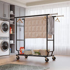 Raybee Clothes Rack Load 630LBS, Heavy Duty Clothes Rack, Rolling Clothing Racks for Hanging Clothes with Wheels, Adjustable & Commercial Garment Rack, 22" D x 75" W x 68" H, Black
